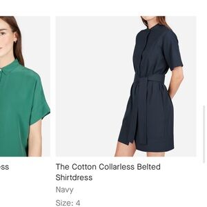 Everlane Cotton Collarless Shirtdress